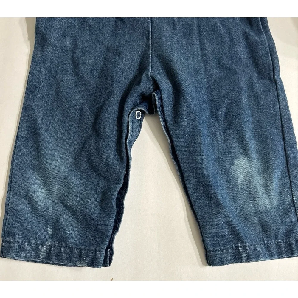 Vintage Baby Girl Denim Overalls with Floral Top (12M) AS IS!